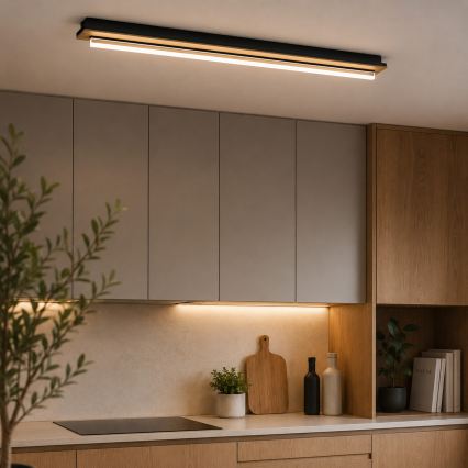 Brilagi - LED-loftlampe WOODY FLAT LED/25W/230V 118 cm eg/sort
