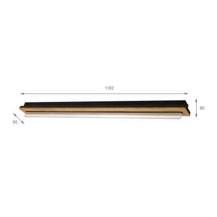 Brilagi - LED-loftlampe WOODY FLAT LED/25W/230V 118 cm eg/sort
