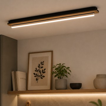 Brilagi - LED loftlampe WOODY FLAT LED/25W/230V eg/sort