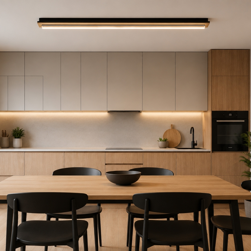 Brilagi - LED loftlampe WOODY FLAT LED/25W/230V eg/sort