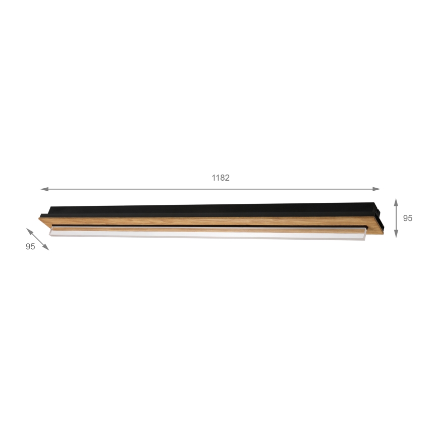 Brilagi - LED loftlampe WOODY FLAT LED/25W/230V eg/sort