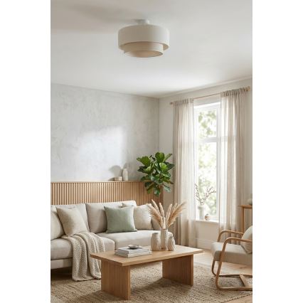 Brilagi - LED loftlysekrone BOHO ECO 1xE27/10W/230V Ø 40 cm cremefarvet