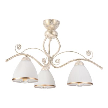Brilagi - LED loftmonteret lysekrone ANTICO 3xE27/60W/230V 3000K hvid patina