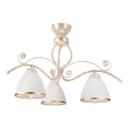 Brilagi - LED loftmonteret lysekrone ANTICO 3xE27/60W/230V 3000K hvid patina
