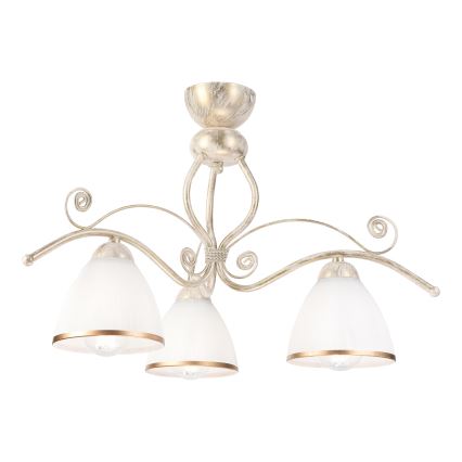 Brilagi - LED loftmonteret lysekrone ANTICO 3xE27/60W/230V 3000K hvid patina
