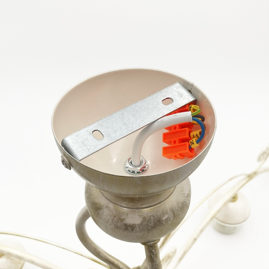 Brilagi - LED loftmonteret lysekrone ANTICO 3xE27/60W/230V 3000K hvid patina