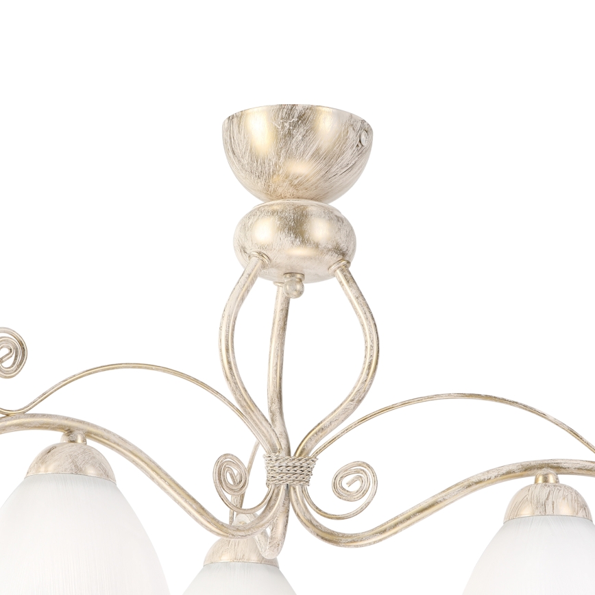 Brilagi - LED loftmonteret lysekrone ANTICO 3xE27/60W/230V 3000K hvid patina