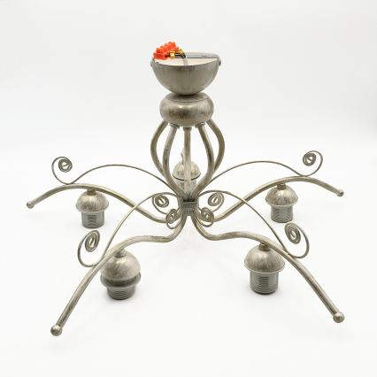 Brilagi - LED loftmonteret lysekrone ANTICO 5xE27/60W/230V 3000K hvid patina