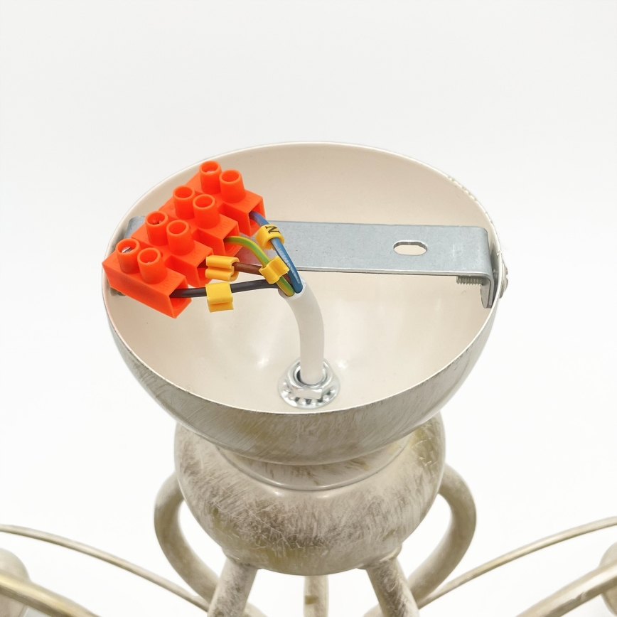 Brilagi - LED loftmonteret lysekrone ANTICO 5xE27/60W/230V 3000K hvid patina