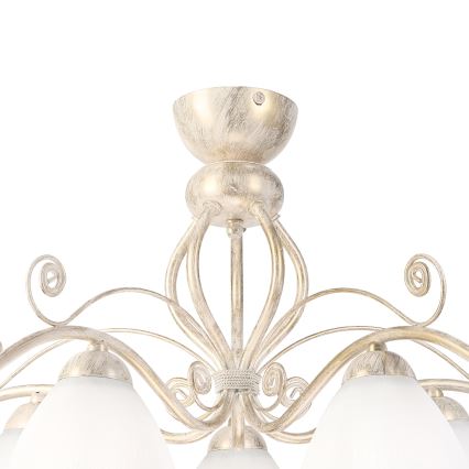 Brilagi - LED loftmonteret lysekrone ANTICO 5xE27/60W/230V 3000K hvid patina