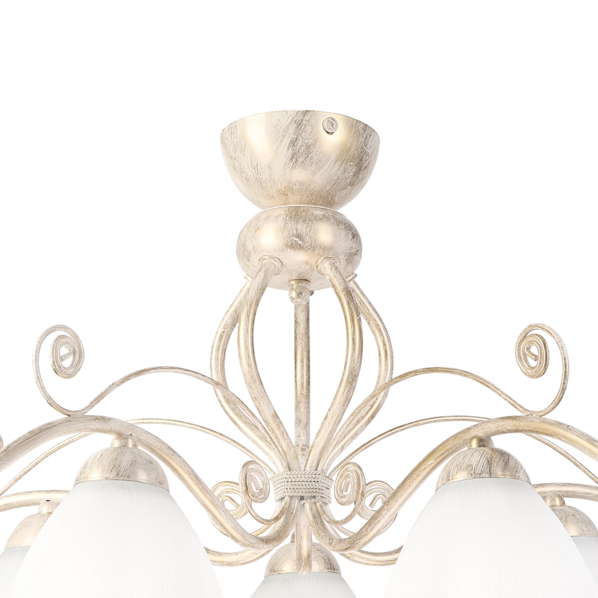 Brilagi - LED loftmonteret lysekrone ANTICO 5xE27/60W/230V 3000K hvid patina