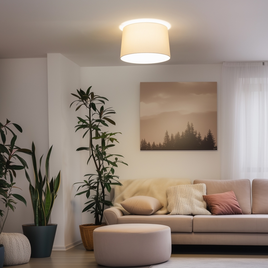 Brilagi - LED loftmonteret lysekrone CERIA 1xE27/40W/230V Ø 45 cm beige