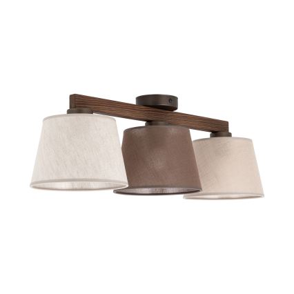 BRILAGI - LED loftmonteret lysekrone LATTE SABIA 3xE27/15W/230V fyrretræ/blandet
