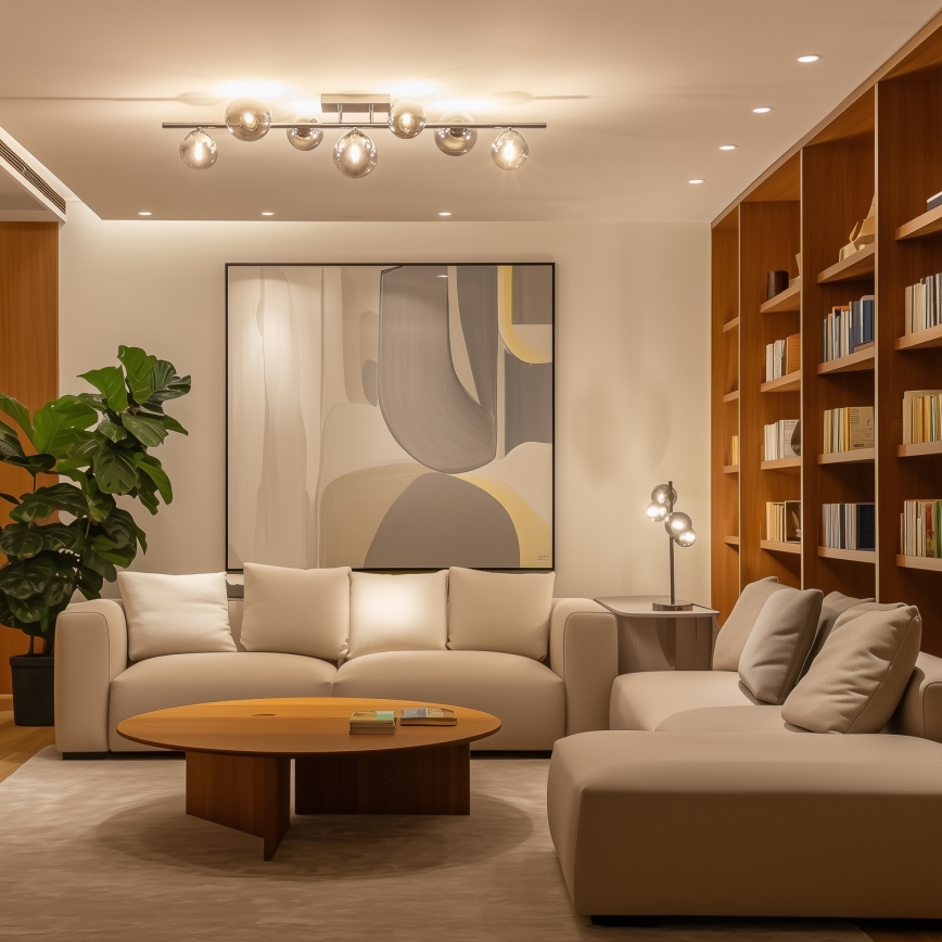 Brilagi - LED loftmonteret lysekrone MILLA 7xG9/3W/230V sort krom/røget