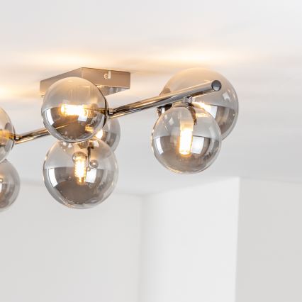 Brilagi - LED loftmonteret lysekrone MILLA 7xG9/3W/230V sort krom/røget