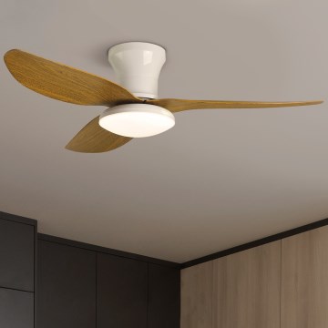 Brilagi - LED loftventilator dæmpbar LED/30W/230V 3000-6500K hvid/brun + fjernbetjening