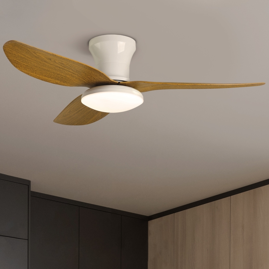 Brilagi - LED loftventilator dæmpbar LED/30W/230V 3000-6500K hvid/brun + fjernbetjening