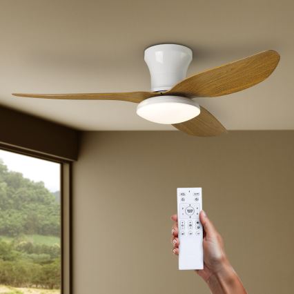 Brilagi - LED loftventilator dæmpbar LED/30W/230V 3000-6500K hvid/brun + fjernbetjening