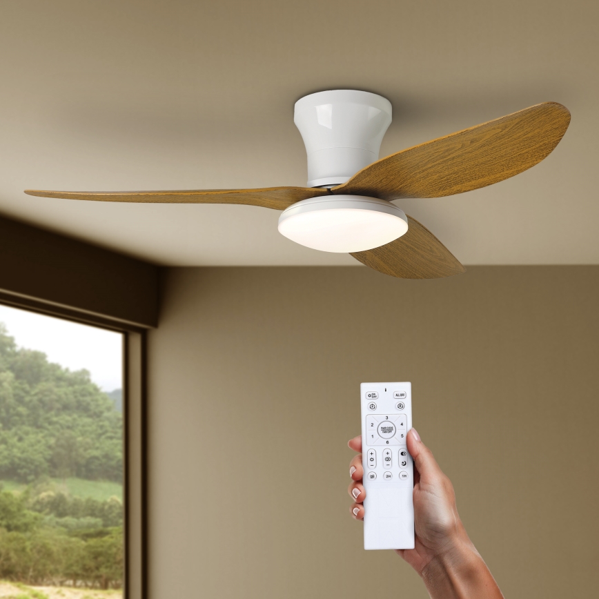 Brilagi - LED loftventilator dæmpbar LED/30W/230V 3000-6500K hvid/brun + fjernbetjening