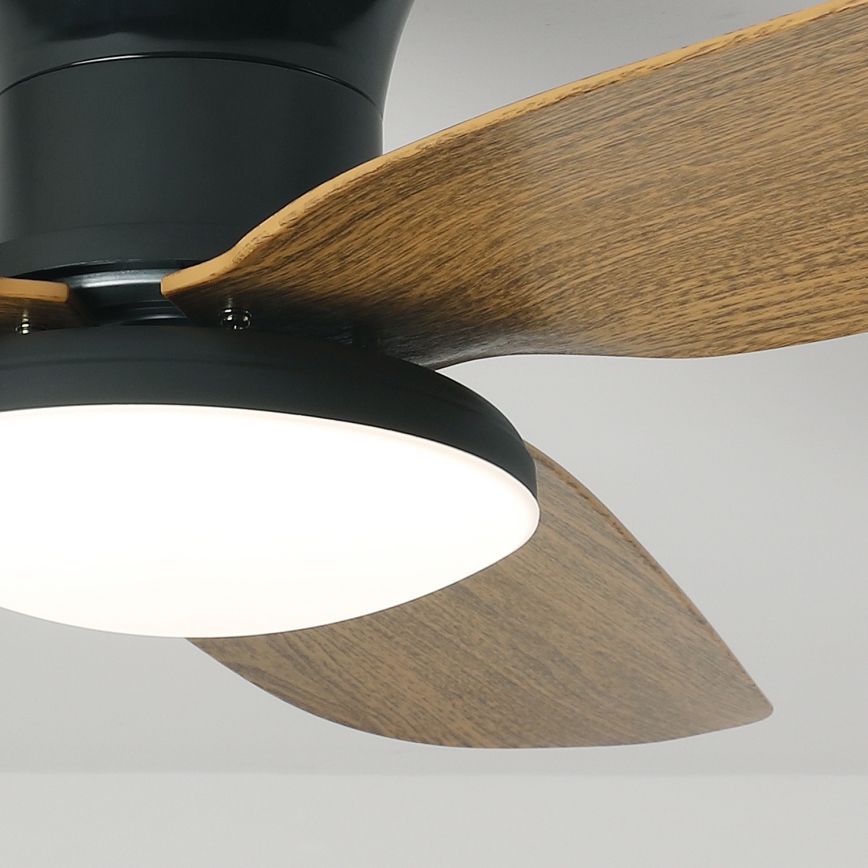 Brilagi - LED loftventilator dæmpbar LED/30W/230V 3000-6500K sort/brun + fjernbetjening
