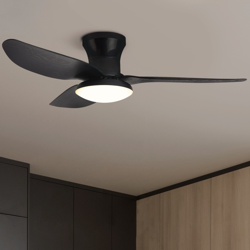 Brilagi - LED loftventilator dæmpbar LED/30W/230V 3000-6500K sort + fjernbetjening