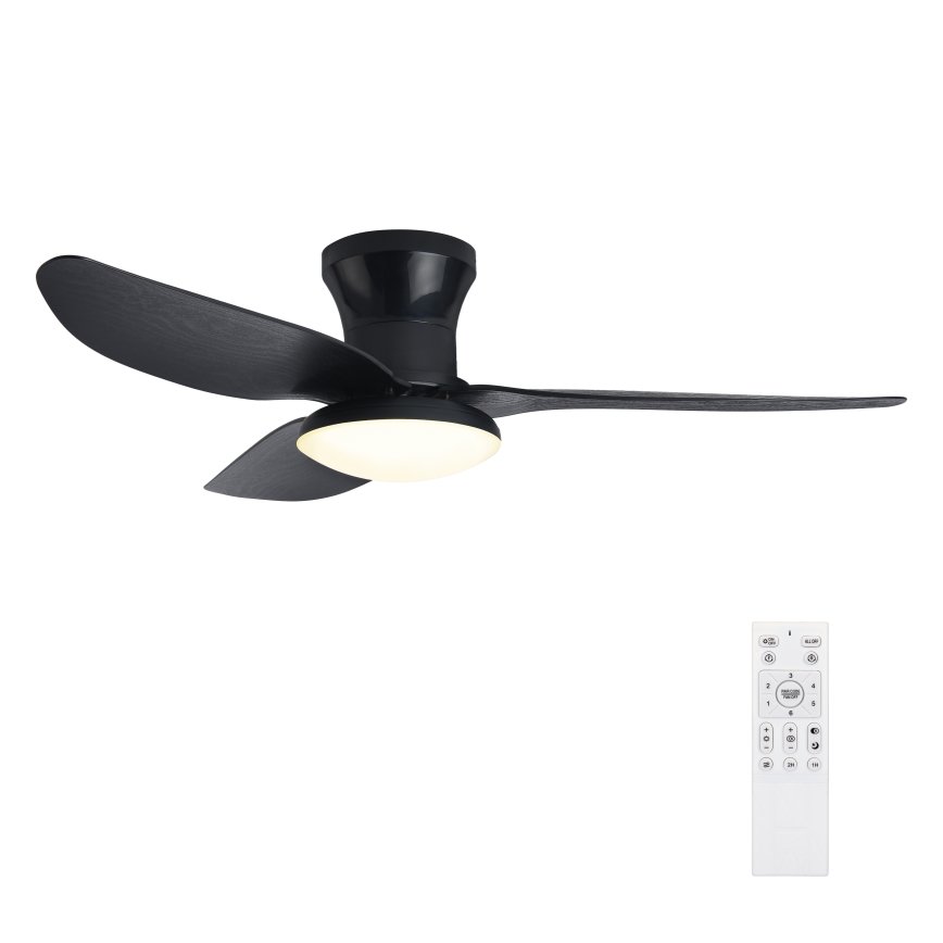 Brilagi - LED loftventilator dæmpbar LED/30W/230V 3000-6500K sort + fjernbetjening