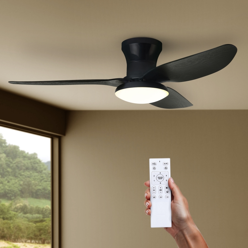Brilagi - LED loftventilator dæmpbar LED/30W/230V 3000-6500K sort + fjernbetjening