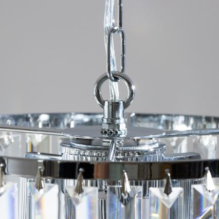 Brilagi - LED Lysekrone i krystal m. kædeophæng MOZART 4xE14/40W/230V skinnende krom