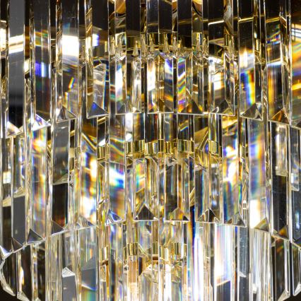 Brilagi - LED Lysekrone i krystal m. kædeophæng MOZART 5xE14/40W/230V guldfarvet