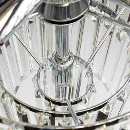 Brilagi - LED Lysekrone i krystal m. kædeophæng MOZART 5xE14/40W/230V skinnende krom