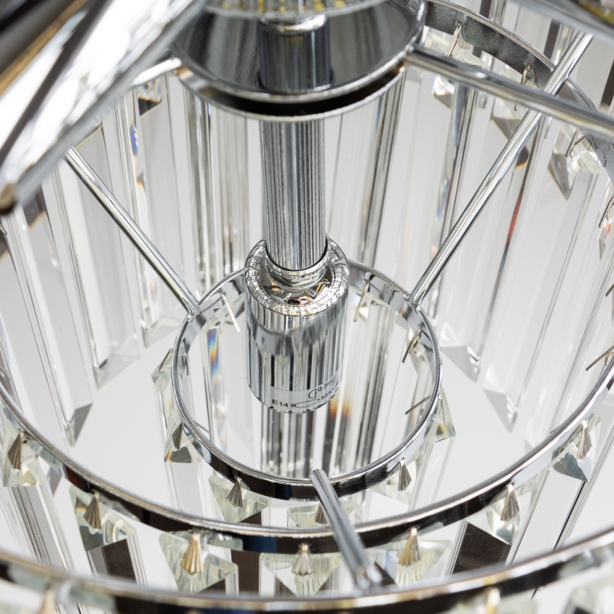 Brilagi - LED Lysekrone i krystal m. kædeophæng MOZART 5xE14/40W/230V skinnende krom