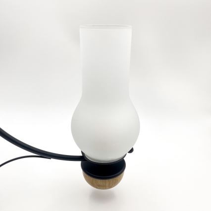 Brilagi - LED-lysekrone med kæde COTTAGE 3xE14/40W/230V eg/sort/hvid