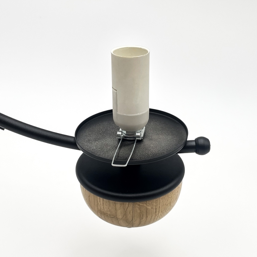 Brilagi - LED-lysekrone med kæde COTTAGE 3xE14/40W/230V eg/sort/hvid