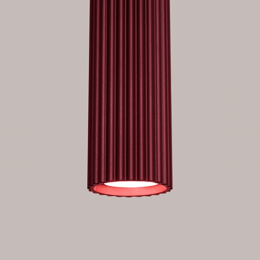Brilagi - LED-lysekrone med wireophæng CRESTO 1xGU10/10W/230V bordeaux
