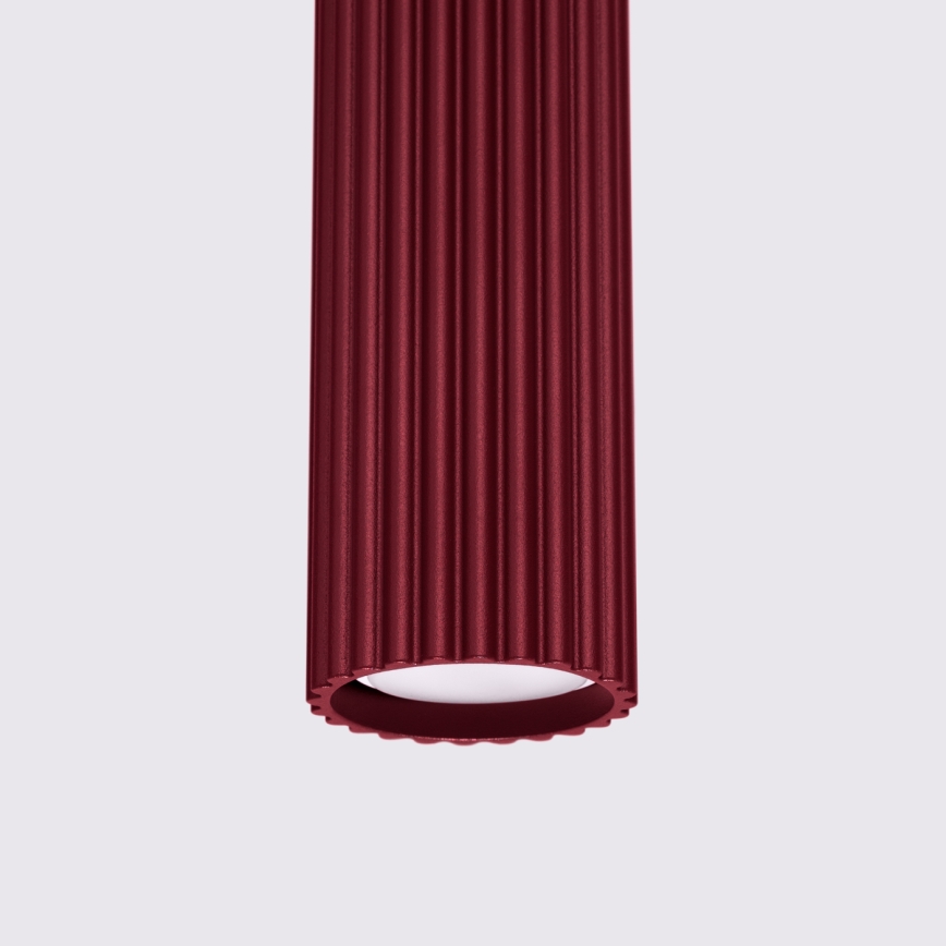 Brilagi - LED-lysekrone med wireophæng CRESTO 1xGU10/10W/230V bordeaux