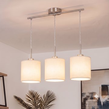 Brilagi - LED-lysekrone med wireophæng NUBILA 3xE27/60W/230V cremefarvet