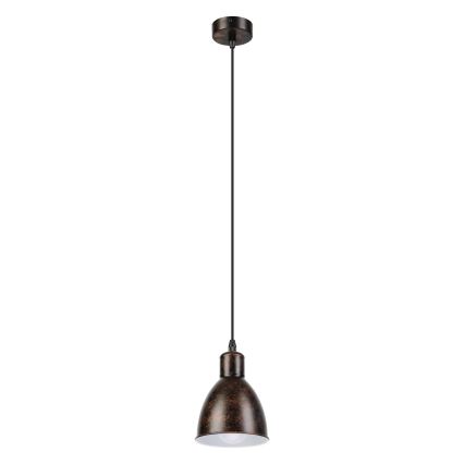 Brilagi - LED-lysekrone med wireophæng RIDDY 1xE27/60W/230V kobber/patina
