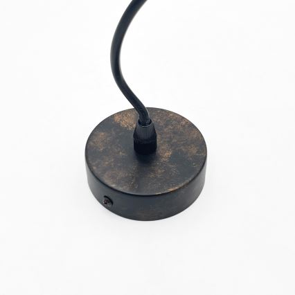 Brilagi - LED-lysekrone med wireophæng RIDDY 1xE27/60W/230V kobber/patina