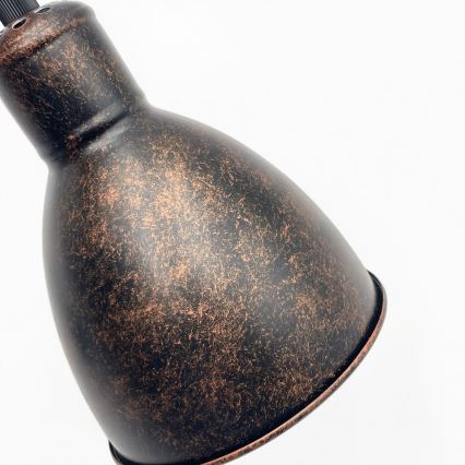 Brilagi - LED-lysekrone med wireophæng RIDDY 1xE27/60W/230V kobber/patina