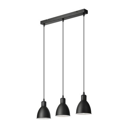 Brilagi - LED-lysekrone med wireophæng RIDDY 3xE27/60W/230V sort