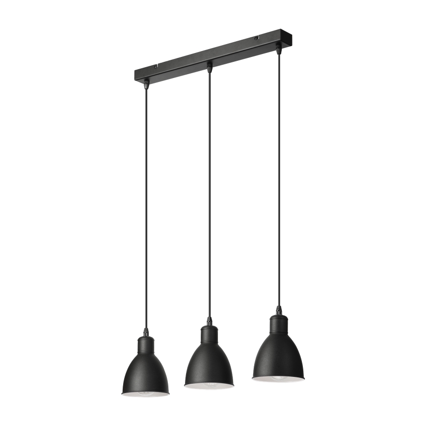 Brilagi - LED-lysekrone med wireophæng RIDDY 3xE27/60W/230V sort