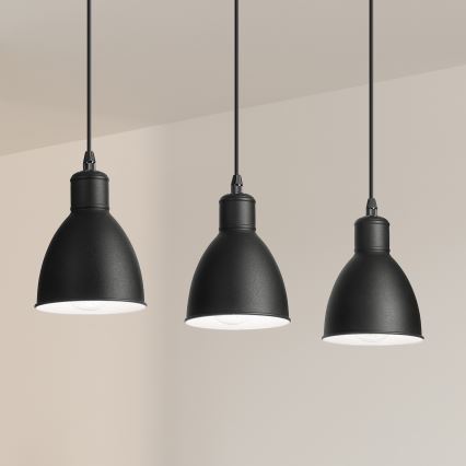 Brilagi - LED-lysekrone med wireophæng RIDDY 3xE27/60W/230V sort