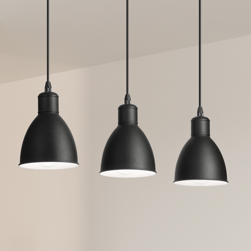 Brilagi - LED-lysekrone med wireophæng RIDDY 3xE27/60W/230V sort