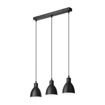 Brilagi - LED-lysekrone med wireophæng RIDDY 3xE27/60W/230V sort