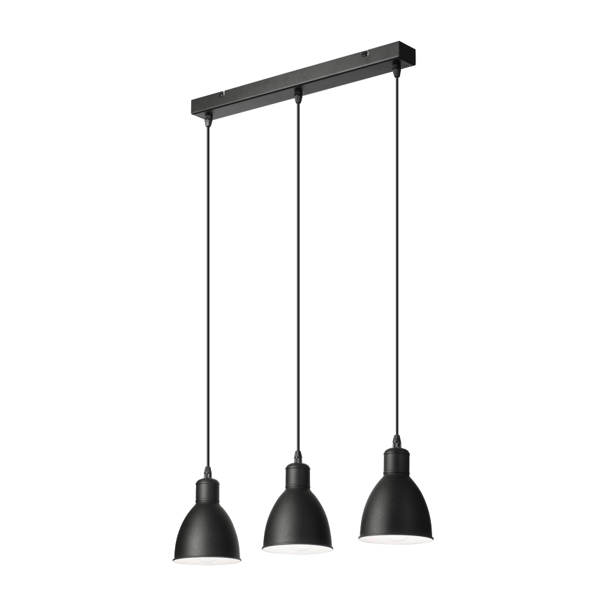 Brilagi - LED-lysekrone med wireophæng RIDDY 3xE27/60W/230V sort