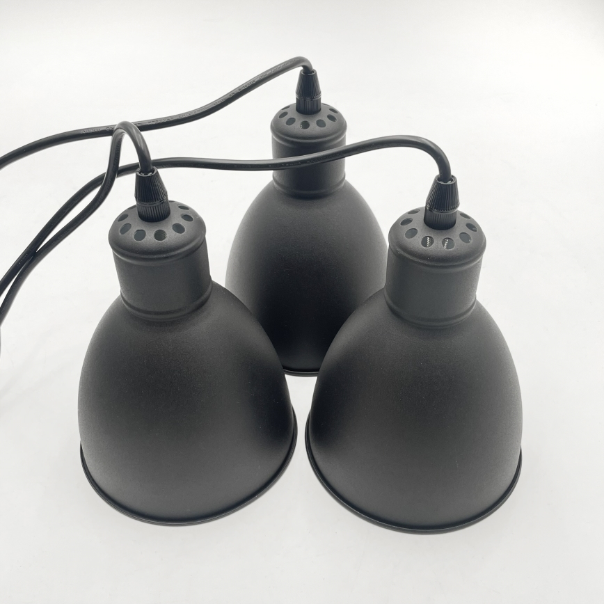 Brilagi - LED-lysekrone med wireophæng RIDDY 3xE27/60W/230V sort