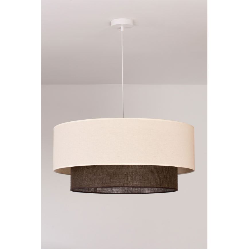 Brilagi - LED-lysekrone på kabel BOHO-stil 3xE27/15W/230V Ø 60 cm creme/brun