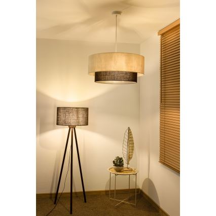 Brilagi - LED-lysekrone på kabel BOHO-stil 3xE27/15W/230V Ø 60 cm creme/brun