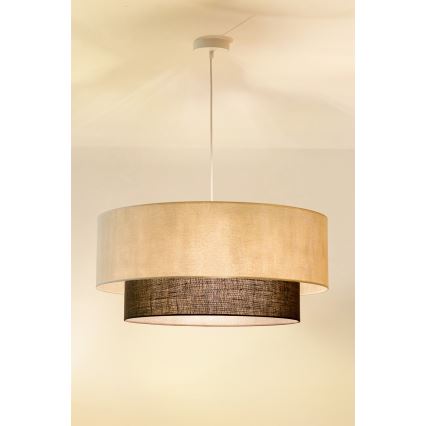 Brilagi - LED-lysekrone på kabel BOHO-stil 3xE27/15W/230V Ø 60 cm creme/brun