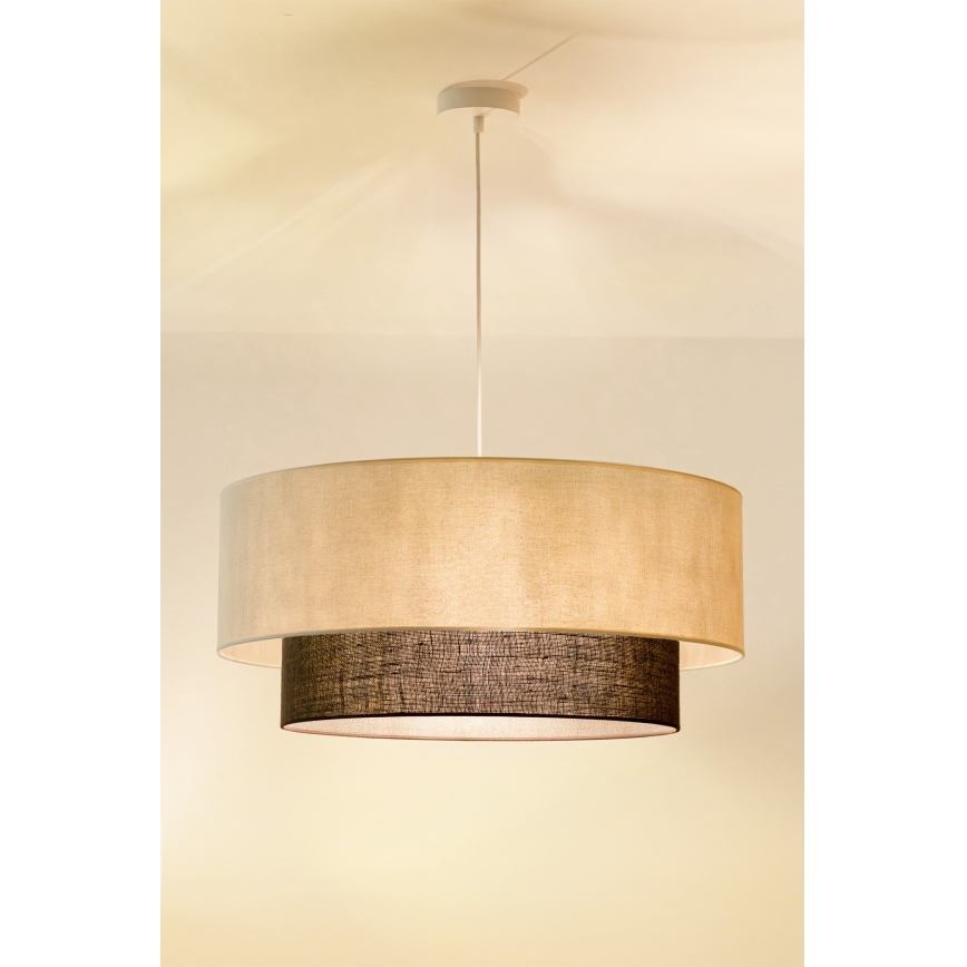 Brilagi - LED-lysekrone på kabel BOHO-stil 3xE27/15W/230V Ø 60 cm creme/brun
